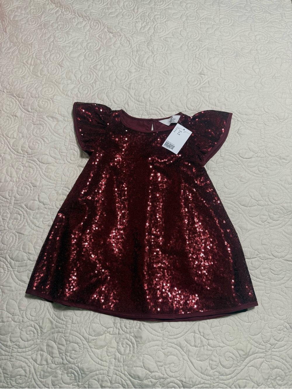 Girls' Toddler Burgundy full Sequin Party Dress by H&M size 3T